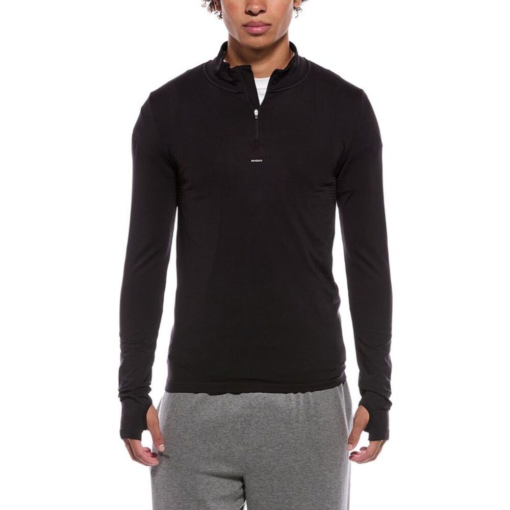 Pangaia Mens  1/4-Zip Pullover, Black